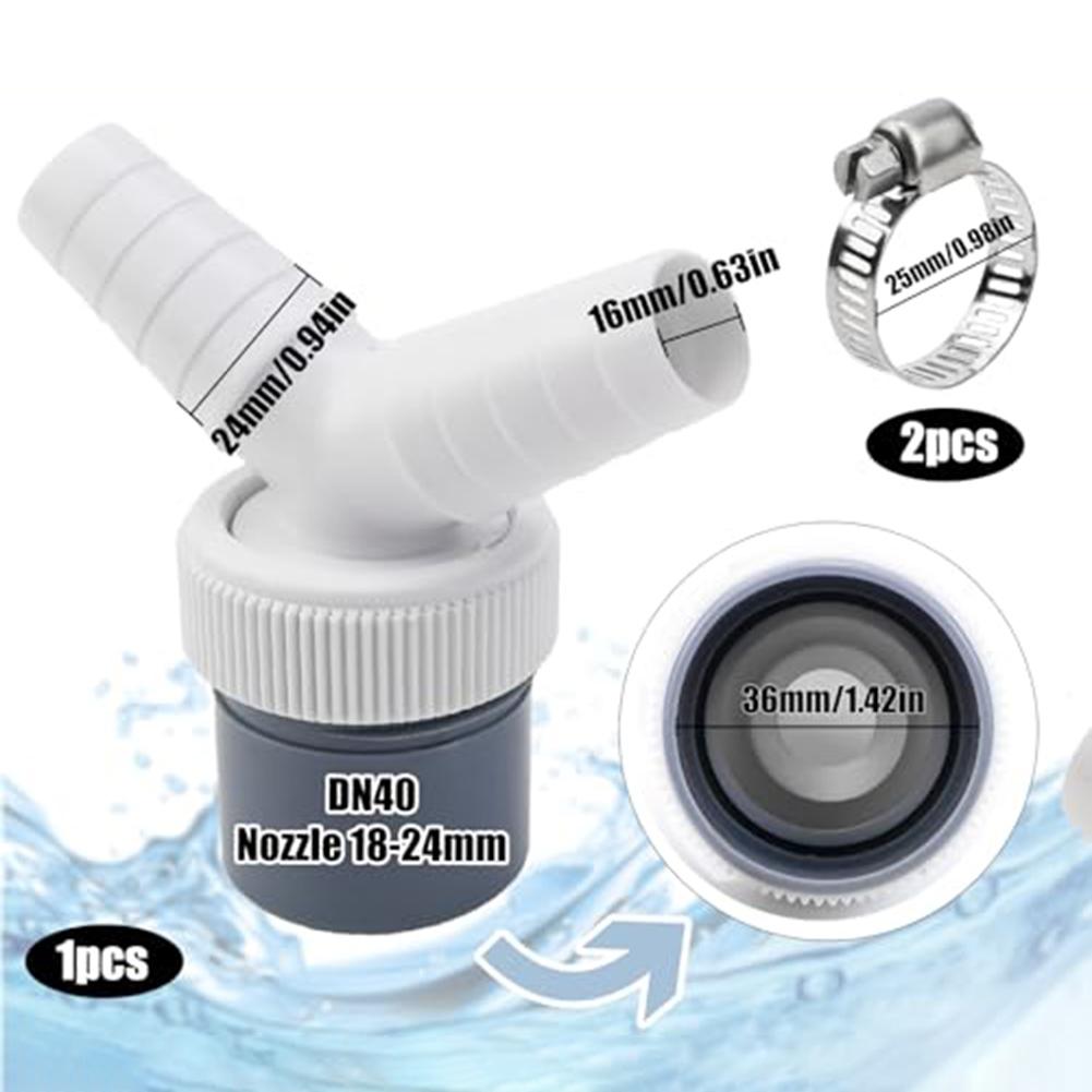 Dishwasher Washing Machine Drain Adapter Double Connection Y-type Three-way Two-in-one Connector Converter 1 1/4 Inch 40 Mm