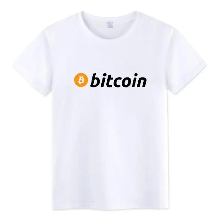 Musk Currency Evolution Same Bitcoin BTC Short Sleeve Unisex's T-shirt Coin Circle Stir Fried Bitcoin  Cotton Clothing Tops