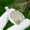 Oval Natural Fossil Coral Artisan Bezel Boho Birthday Unique Pendant 925 Silver