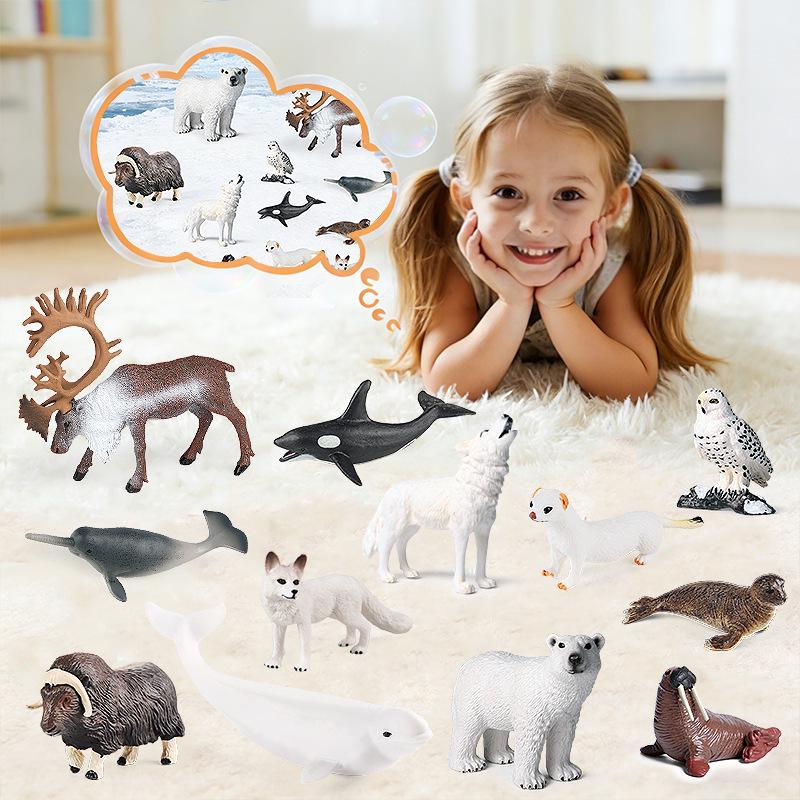 Realistic Arctic Animal Toy Set - Polar Figure Birthday Gift & Cake Decoration