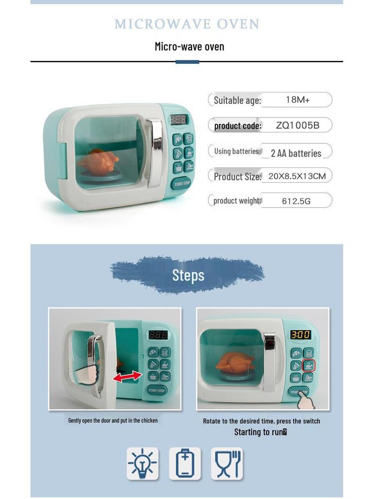 Interactive Home Appliance Simulation Set: Light & Sound Kitchenware, Tableware, Washing Machine, Steamer & Puzzle