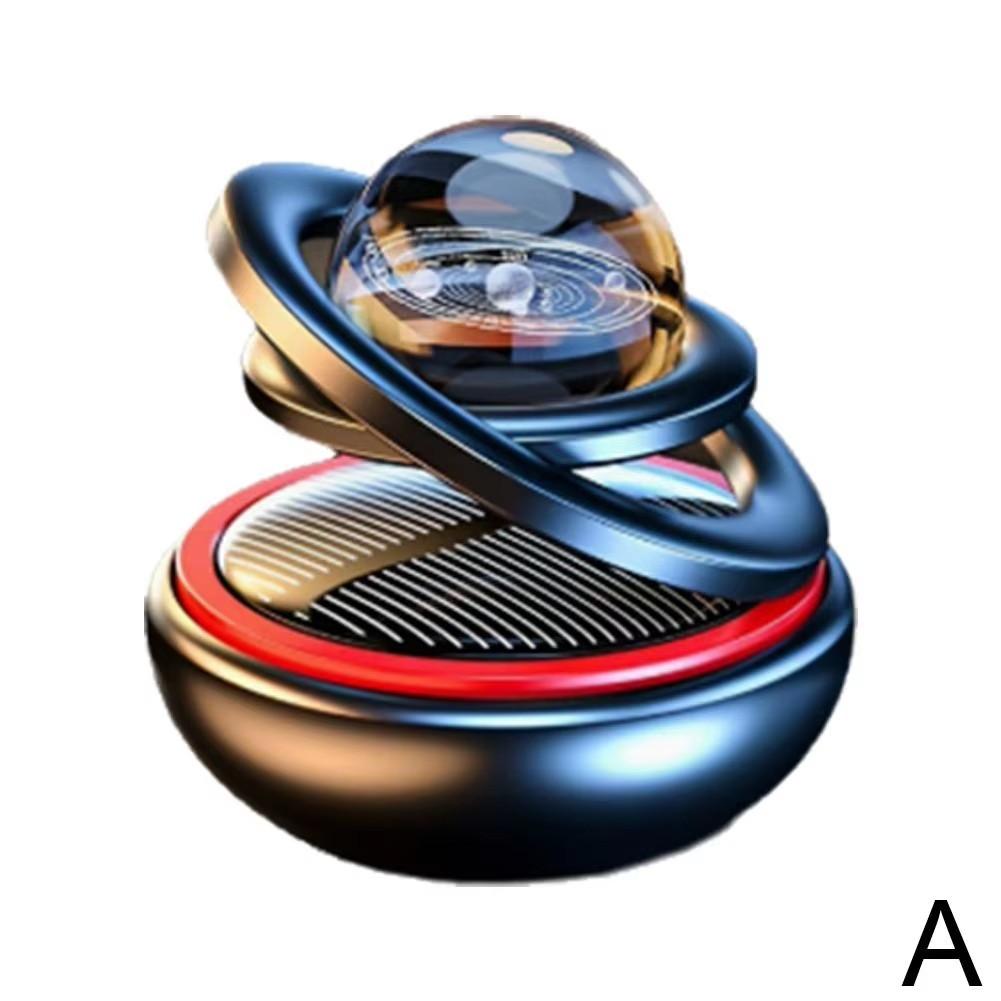 

Mobidea Solar-Powered Double Suspended Crystal Ball Car Aromatherapy - Rotating Perfume Ornament Creative Auto Air Freshener