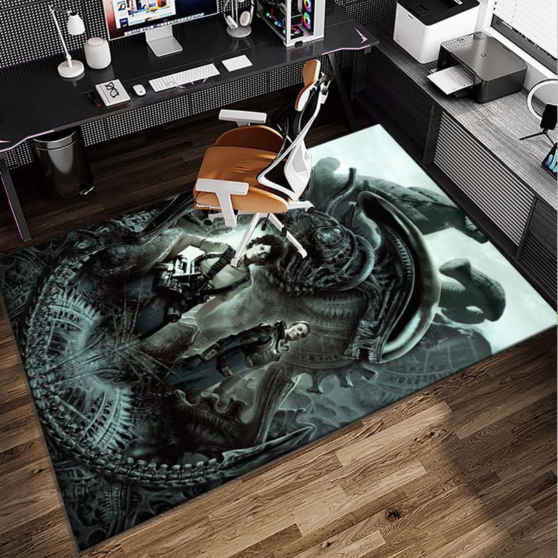Alien horror Artwork Office Rug Chair Mat, Game Carpet, Suitable for Front Door, Bedroom, Living Room, Desk, Holiday Gift