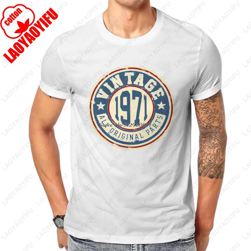Vintage 1971 All Original Parts Awesome Hipster T Shirt Vintage Fashion Simple  Classic Style High Quality Cotton  Printed Tee