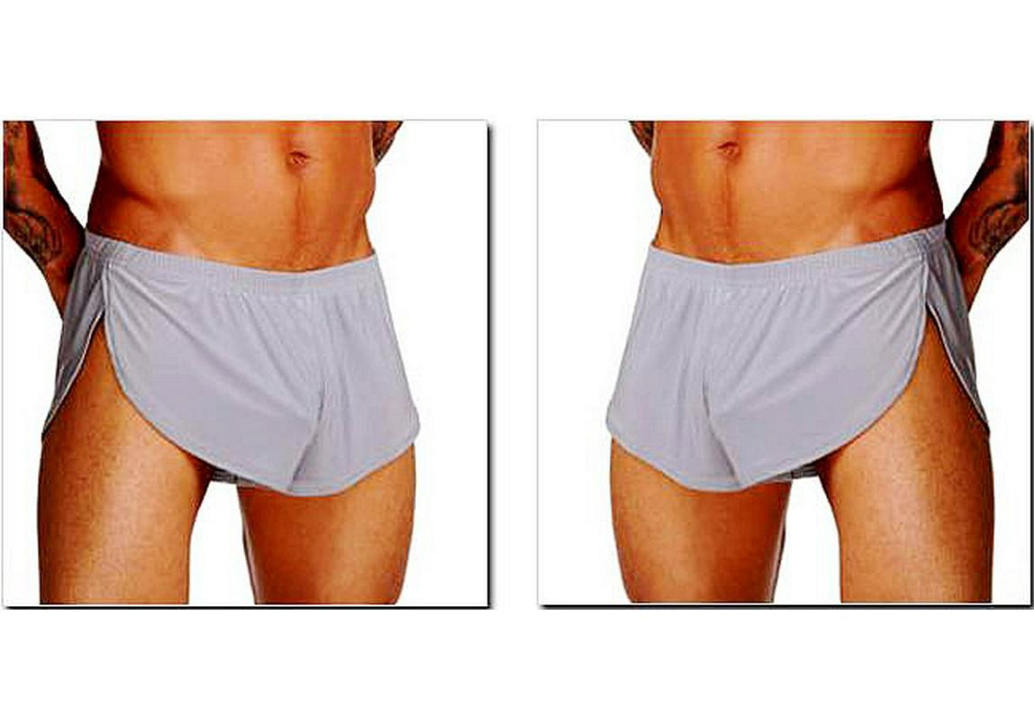 Herren Eis Seide Schlitz Boxer Briefs - Stilvoll, Bequem, Lässig. gray