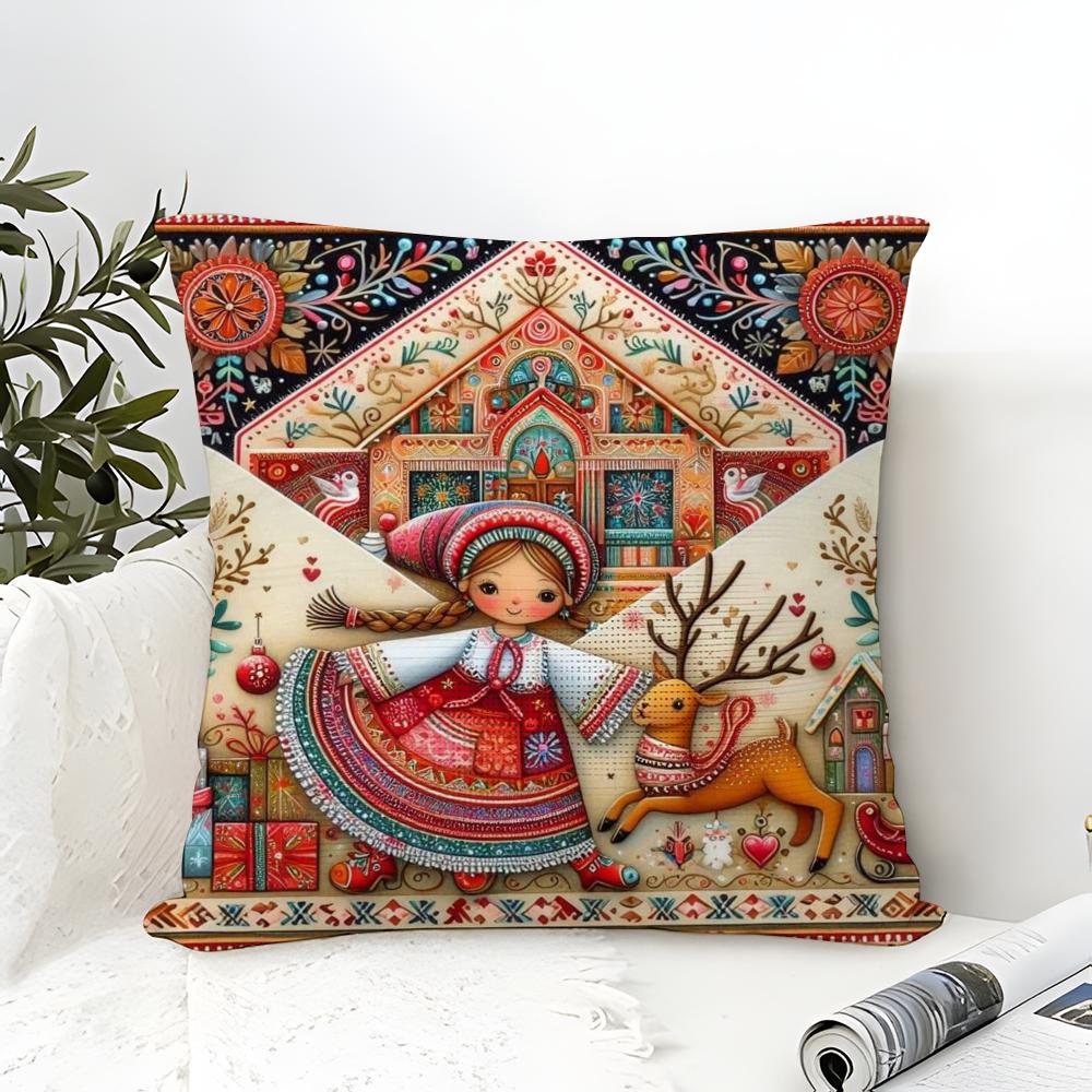 Cartoon Children'S Illustrations Religious Prints Pillow Case Linen Pillow Case Sofa Home Decor Cushion Cover Cushion Cove