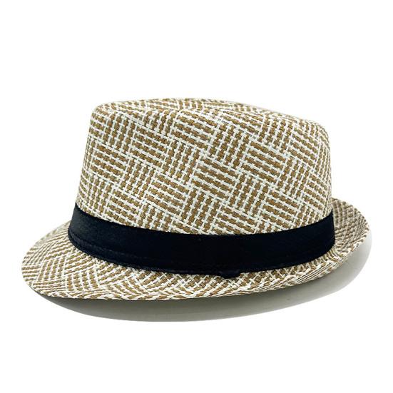 Retro British Style Jazz Hat, Woven Short-Brimmed Straw Hat, Sun Protection Hat for Spring Summer Outdoor Activities