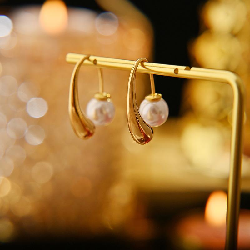 Trend Unique Design Elegant Exquisite Light Luxury Pearl Earring Women Jewelry Party Premium Gift