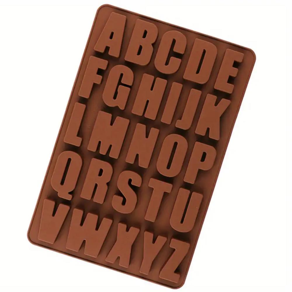 Chocolate letter silicone handicraft molds, reusable crayon wax molds, cake decoration silicone letter molds, candies, chocolate