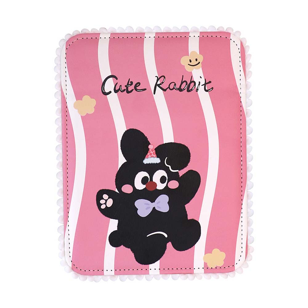 

Hand-held Desktop Stand Mirror Folding PU Vanity Mirror Cute Cartoon Makeup Mirror Bedroom StyleD