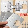 Stainless Steel Cabinet Door Hinge Repair Plate Cabinet Door Hinges Mounting Plate Kit with Screw Furniture Hardware Tools