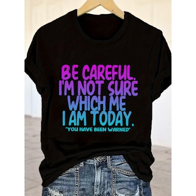 

European sizes Women S Plus Size Funny I m Not Sure Who I Am Today Slogan T-Shirt -All-Season Comfort Fit 4XL