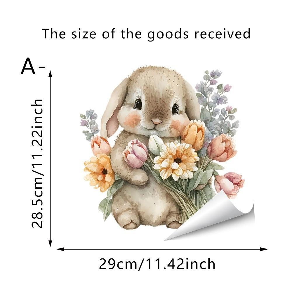 Easter Flower Rabbit Sticker PVC Festival Party Sticker New Wall Stickers  Window Decoration