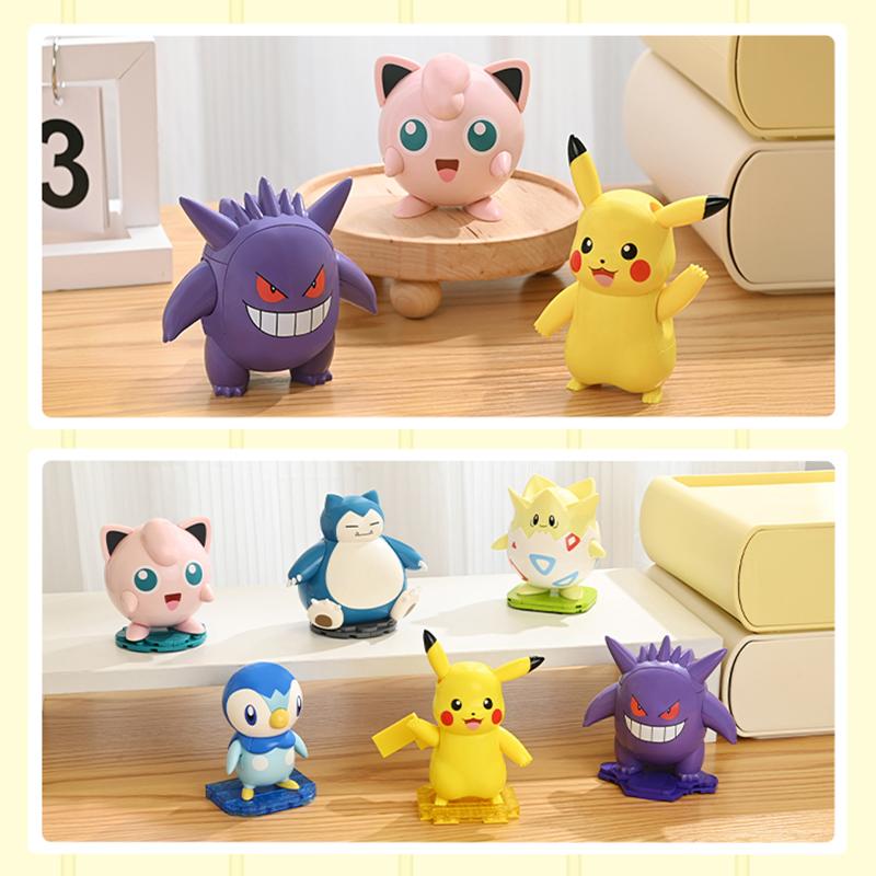 non-toxic Pokmon Series Building Blocks Pikachu Jigglypuff Kirby Togepi Gengar Ornaments Cartoon Model Bricks Kids DIY Toys Holiday Gifts