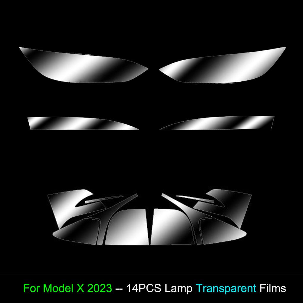 For Tesla Model X TPU Blackened Headlight Taillight Foglight Protective Film for Model S 2024 Black Color Changing Films