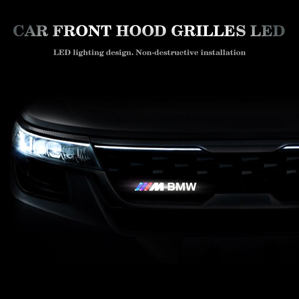 LED Front Grille Mesh Badge Light For BMW M X5 X3 X1 7 5 3 2 1 Series Bumper Grill Glowing Emblem Lamp Replacement Accessory