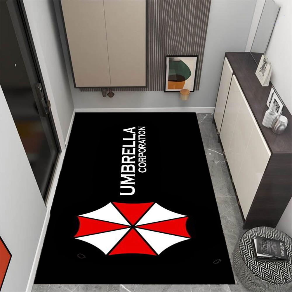 Tappeti Antiscivolo a Tema Logo Umbrella Corporation - Decorazioni per la Casa in Poliestere, Adatti per Camere da Letto, Soggiorni, Ingressi, Studi e Decorazioni