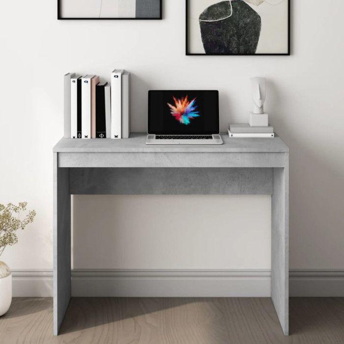 VidaXL Bureau Gris béton 90x40x72 cm Bois d'ingénierie 800382
