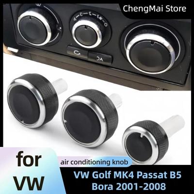 3PCS Aluminum Alloy Air Conditioning Knob AC Knob Heat Control Button for Volkswagen VW Passat B5 GOLF 4 Bora Auto Accessories