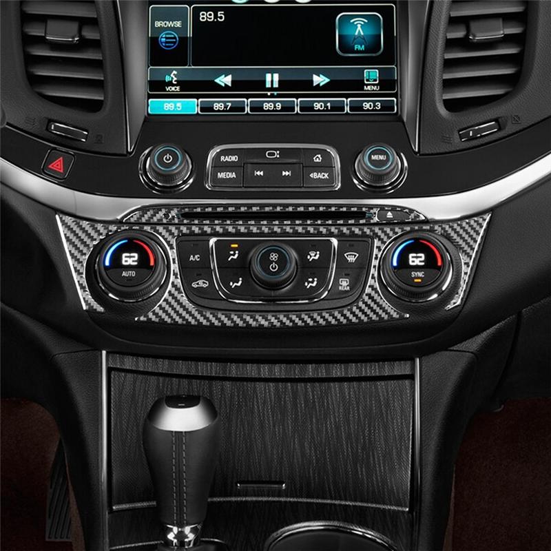 A87Q-For Chevy Impala 2014- Soft Carbon Fiber Car Central Control Air Conditioner Buttons Cover Trim Sticker Accessories