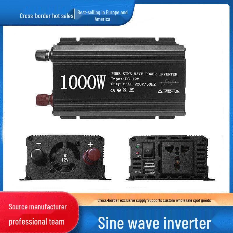 1500W Pure Sine Wave Inverter, 12V/24V to 220V for Car and Home