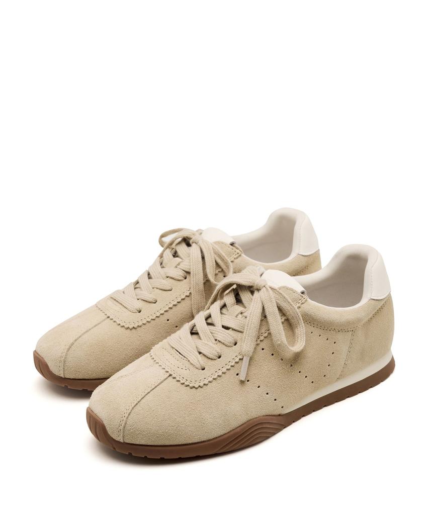 Spur Sand Low Profile Sneakers 3Cm Cowhide Sneakers -Ws9003 (2Color)