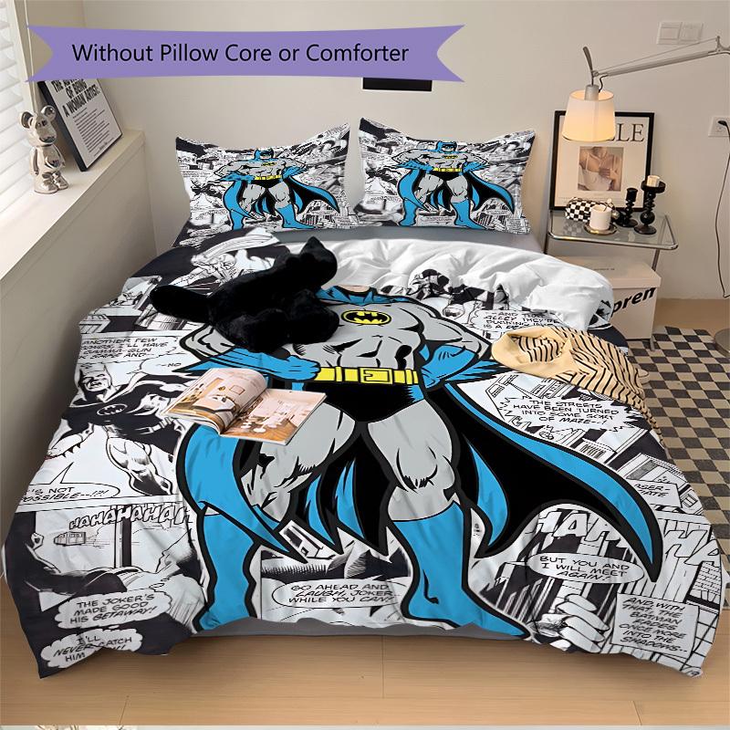 

3pcs Batman Duvet Cover Set (1 Duvet Cover + 2 Pillowcases, No Core) - Comfortable, And Breathable Bedroom Decoration yy251104037 135x200cm