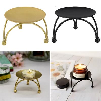 7x4.5cm Candle Holder Black/Gold Metal Rust Resistant
