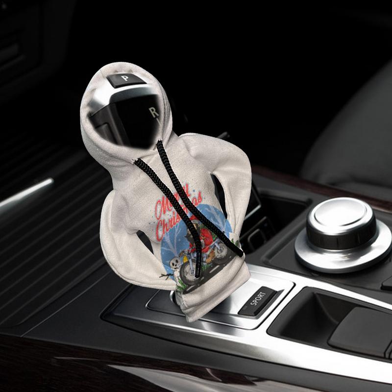 

Hoodie For Car Shift Knob Funny Christmas Car Gear Stick Hoodie Fashion Christmas Car Decor Gear Shift Knob Cover Novelty белый