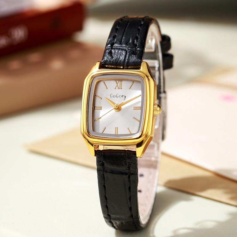 

Элегантные ретро квадратные часы-минималисты для женщин - Роскошный корейский стиль для студенток и модных леди