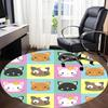 1pc Cat Faces Office Round Area Rug,  Mat Suitable ForOffice, Under Office Chairs Bedroom Living Room Home Decor, Room Deco
