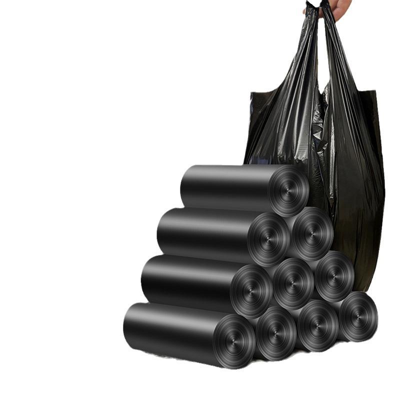 Large Black Heavy-Duty Kitchen Garbage Bags, Handheld Roll for Home and Office.
