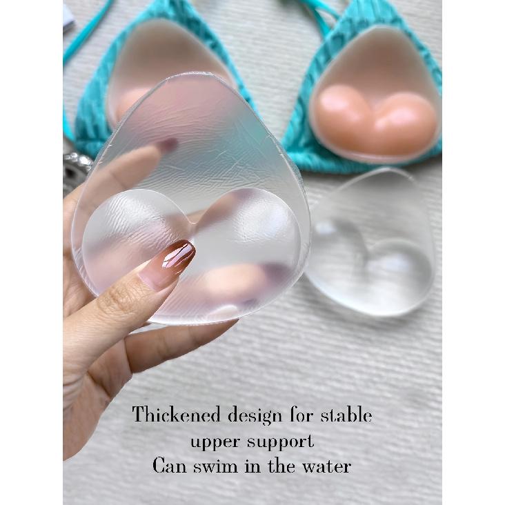 

2Pcs Transparent Silicone Push-Up Bra Pads Reusable Soft Bra Cups For Bras Swimwear Bikinis Helps Enhance And Enlarge Breasts Washable Silicone Free size