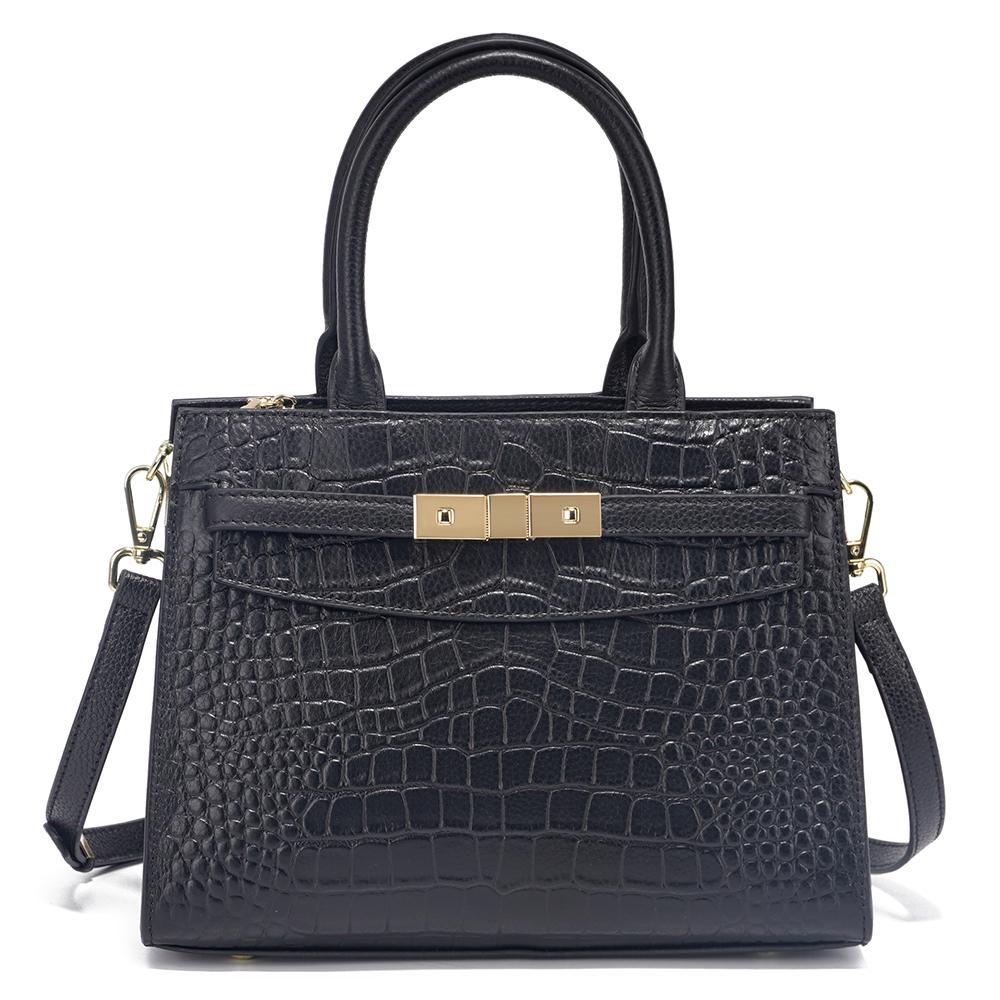 Zency Модные Сумки Натуральная Кожа Роскошный Дизайнерский Текстурный Мама-Сумка чёрный