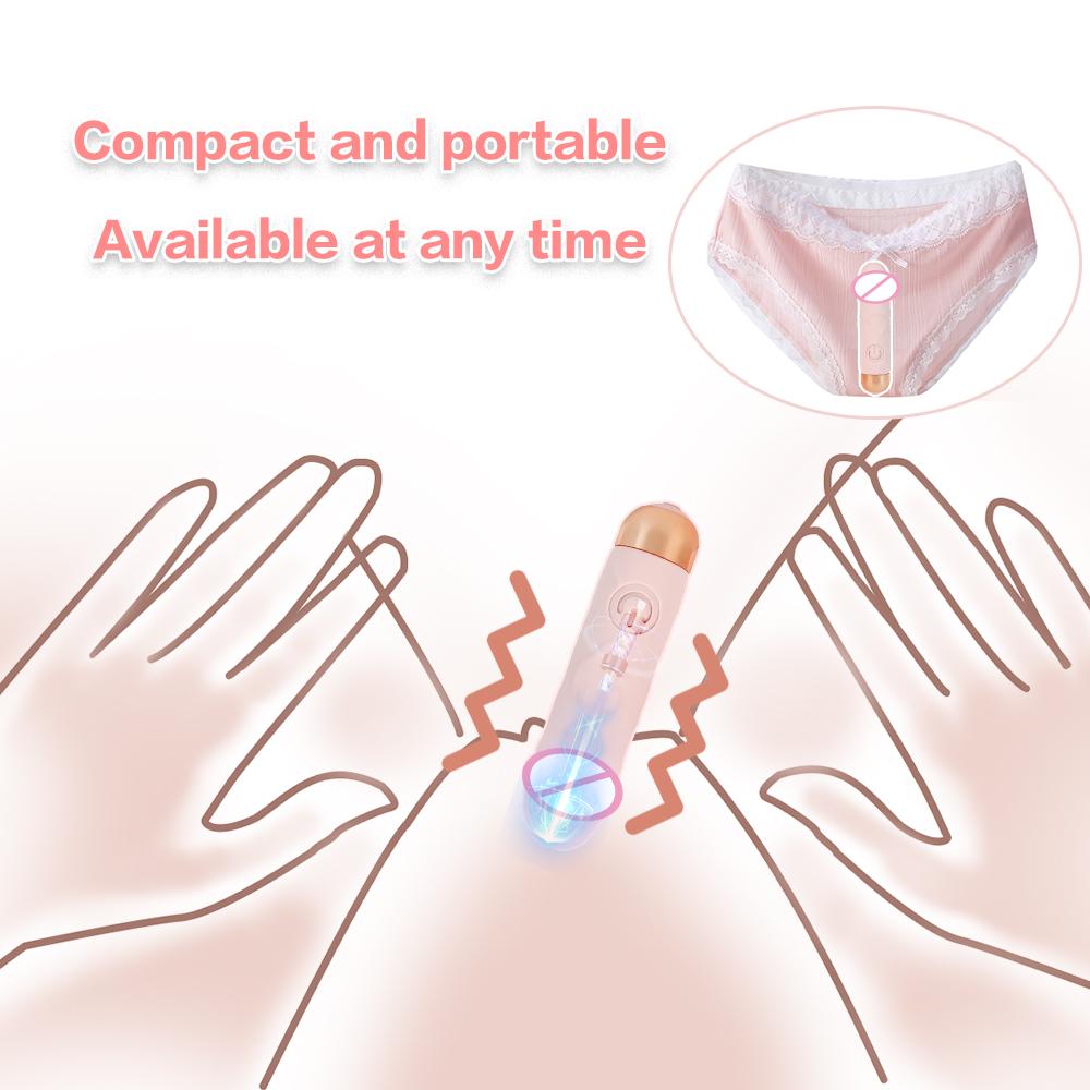 Simulation Penis 10-speed Mini Bullet Vibrator Clitoral Stimulator Vaginal Vibrator Massager Suitable for Female Sex Toys