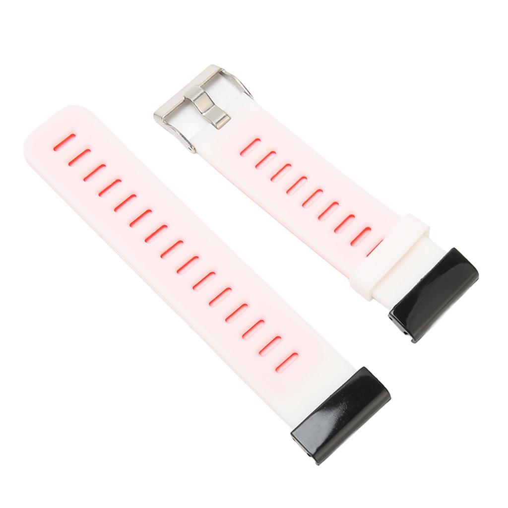 Silicone Smart Watch Strap Size Adjustable Metal Buckle 2 Colors Watch Band for COROS Vertix 2 White Red
