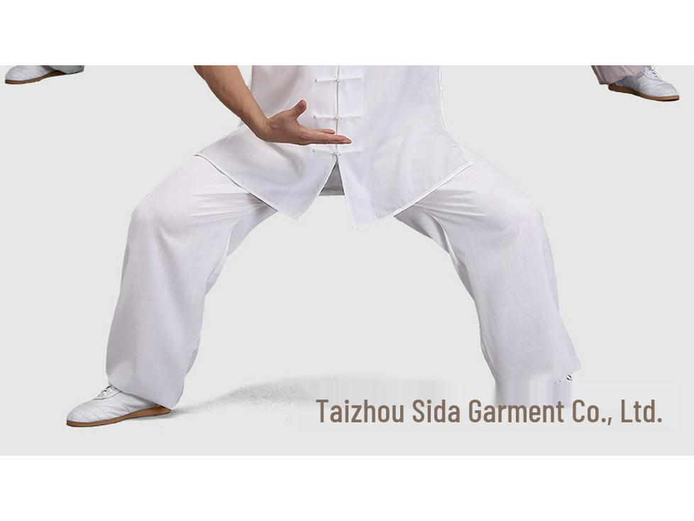 Men's Bamboo Cotton Linen Tai Chi Wushu Suit - Chinese Style Practice Clothing, Thin for Spring/Summer Morning Exercise