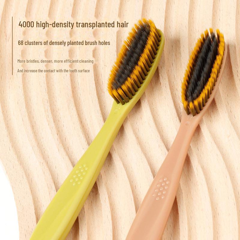 Sam's Bamboo Charcoal Silk Toothbrushes - 5 Pack with Long Heads