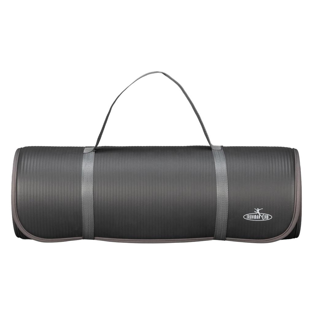 IRONMAN CLUB Rim Flow Yoga Mat, 15mm, Black, Extra Thick, IMC-183