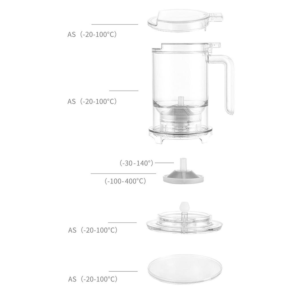 Loose Leaf Tea Infuser Pot Easy Brew Heat Resistant Steeper Strainer Teapot