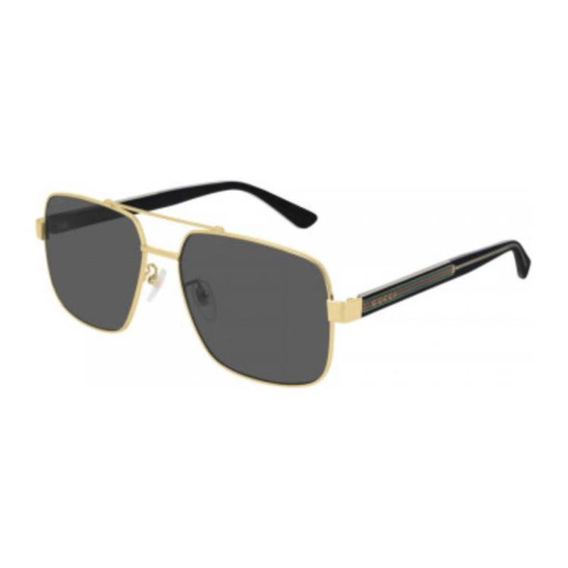 GUCCI Monogram Irregular Sunglasses Men's Gold