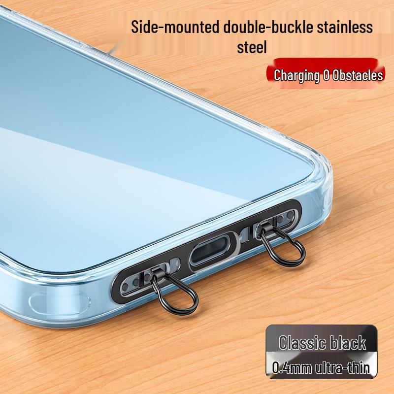 Ultra-Thin Anti-Lost Metal Phone Lanyard with Double Clip and Strong Connection Piece
