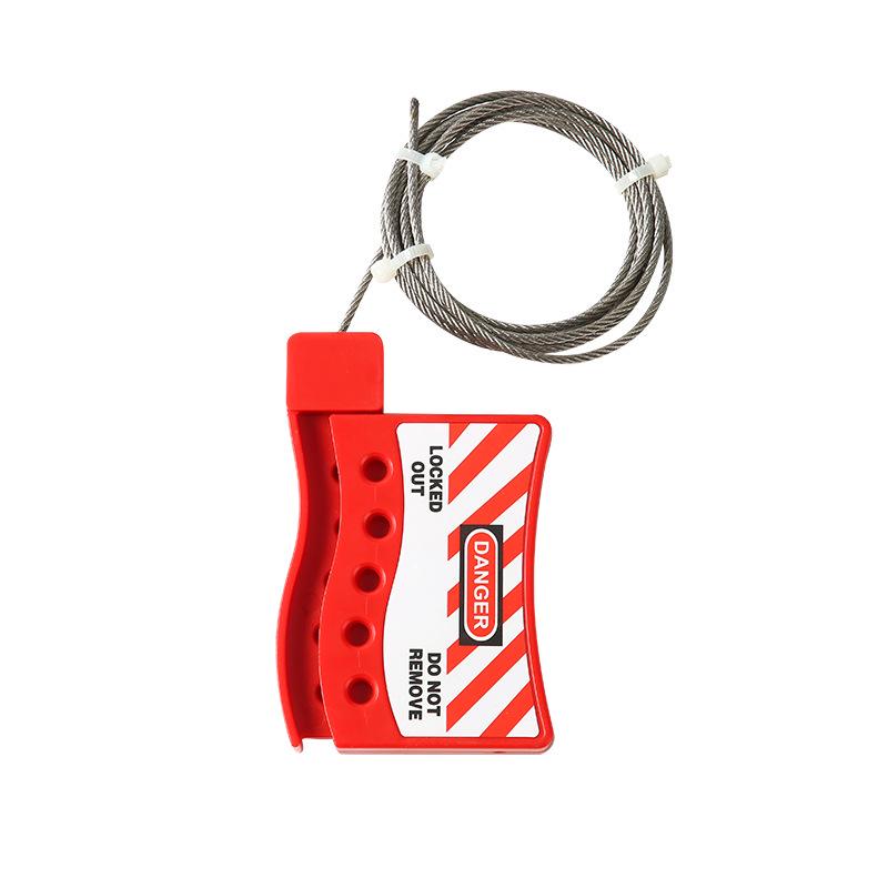 Adjustable PVC-Coated Stainless Steel Cable Lock with Hanger for Industrial Valves