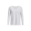 Solid Color V-Neck Long Sleeve Sweatshirt Women Sweatshirt White 1379158-100