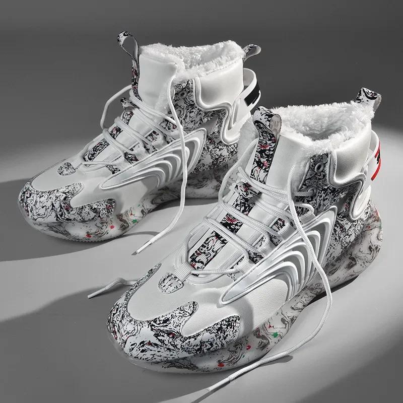 Men Boots 2024 New Winter Slippers Warm Men Shoes Waterproof Non-Slip Plush Sneakers Male Tenis Shoes Boots Men Sneakers Winter