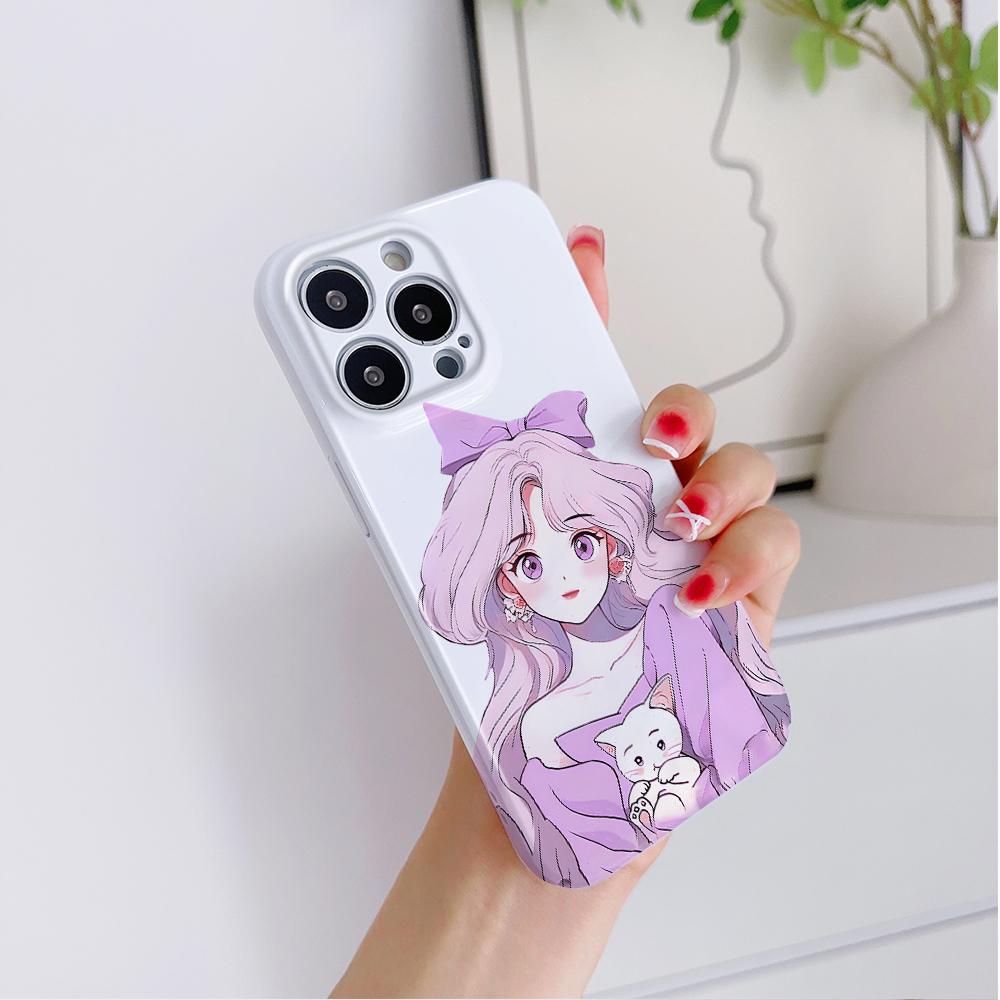 All-inclusive Film Handyhülle Cartoon Mode Design Hartschale Vollständige Abdeckung Kameraschutzhülle für iPhone Huawei Honor Vivo Google