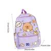 Thickened Capybara Backpack Nylon Children School Bag Cartoon Animal Daypack  Unisex