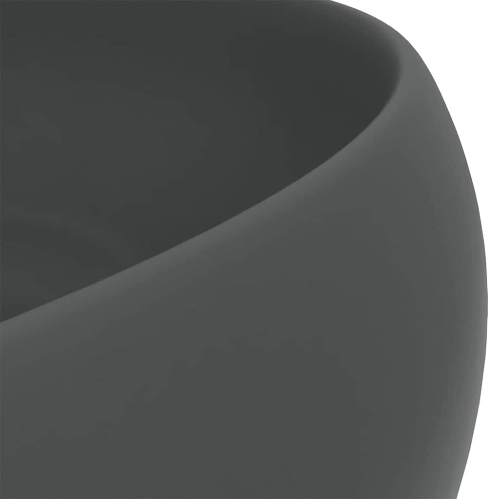 Vidaxl Luksusowa, Okrągła Umywalka, Ciemnoszary Mat, 40X15Cm, Ceramika
