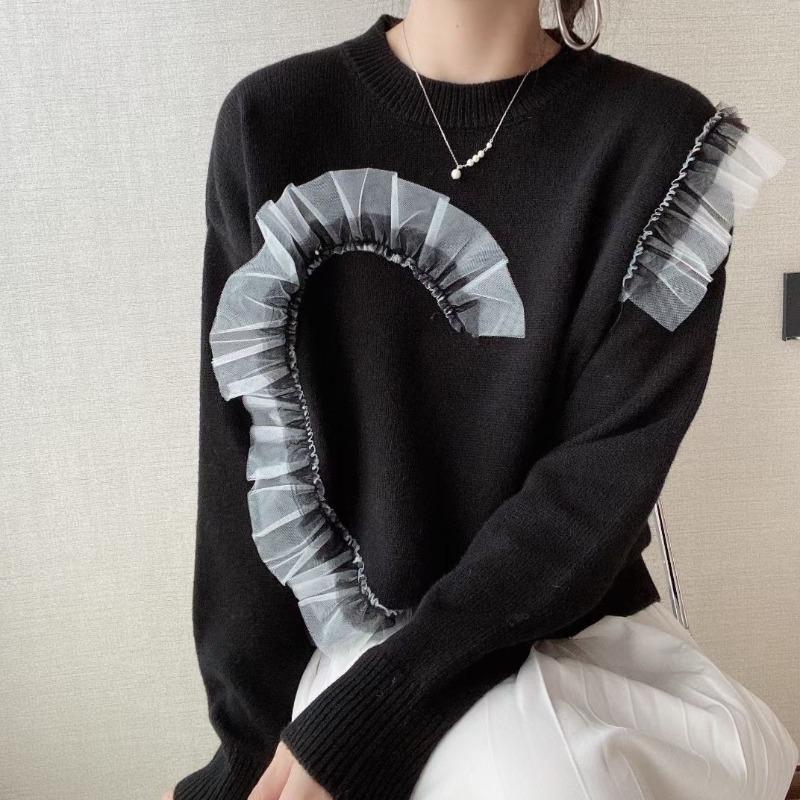 Toamnă și iarnă nou stil blând casual modă pulover tricotat design de nișă temperament pulover femei