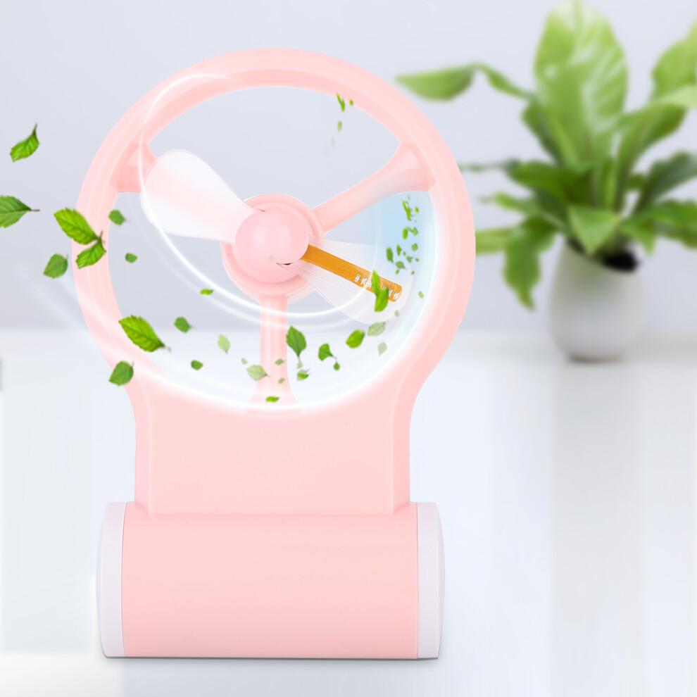 Mini Desk Fan For Home Office, Rechargeable Handheld Fans With Customizable Light-Emitting Fonts, Battery Operated, LED Display Feature, Durable